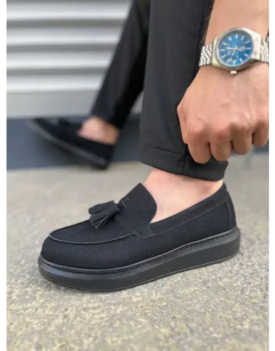 Omarı Siyah Püsküllü Süet Erkek Günlük Spor Ayakkabı