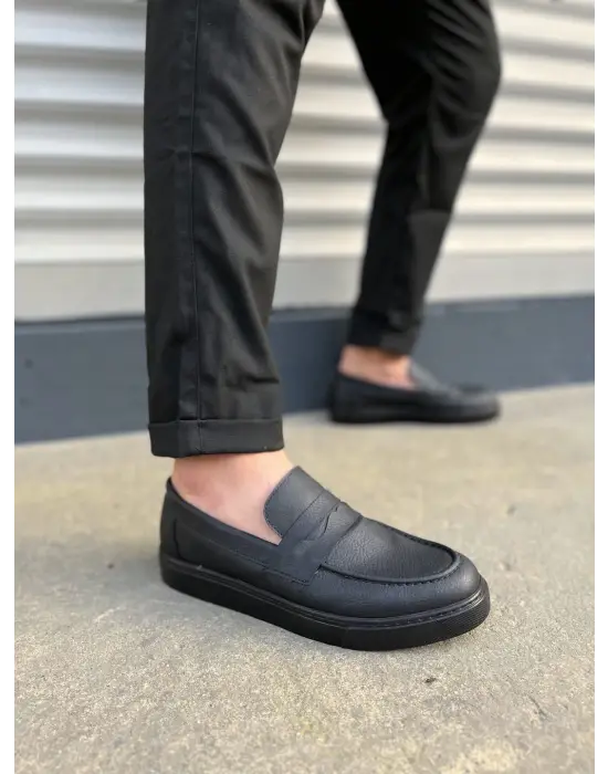 Omarı Erkek Bağcıksız Siyah Günlük Spor Ayakkabı