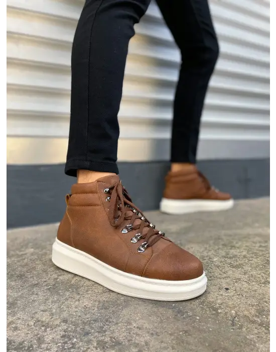 BN206 Ottawa Bağcıklı Rahat tabanlı ayakkabı Tabaan Cilt Erkek Spor Bot CBT - Taba