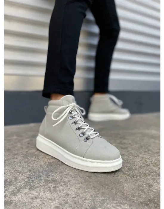 BN206 Ottawa Bağcıklı Rahat tabanlı ayakkabı Tabaan Süet Erkek Spor Bot SBT - Gri