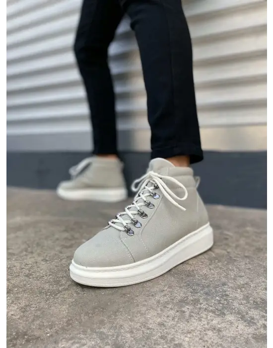 BN206 Ottawa Bağcıklı Rahat tabanlı ayakkabı Tabaan Süet Erkek Spor Bot SBT - Gri