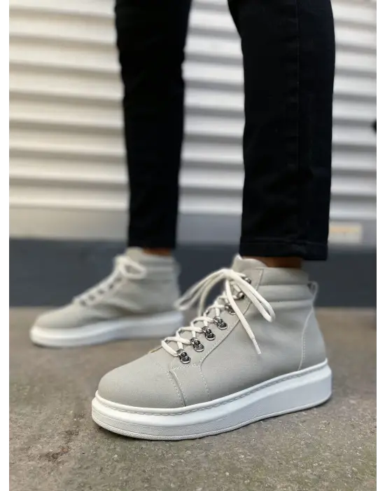 BN206 Ottawa Bağcıklı Rahat tabanlı ayakkabı Tabaan Süet Erkek Spor Bot SBT - Gri