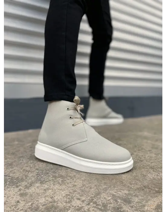 BN207 Oslo Bağcıklı Rahat tabanlı ayakkabı Tabaan Süet Erkek Spor Bot SBT - Gri