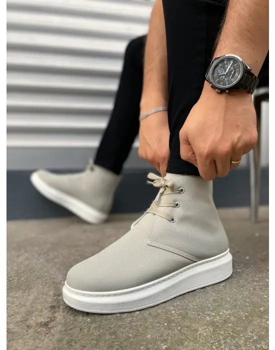 BN207 Oslo Bağcıklı Rahat tabanlı ayakkabı Tabaan Süet Erkek Spor Bot SBT - Gri