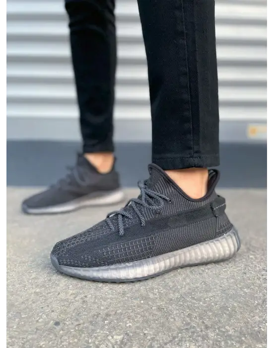 Omarı Pulse Bağcıklı Triko Erkek Günlük Spor Ayakkabı - Siyah