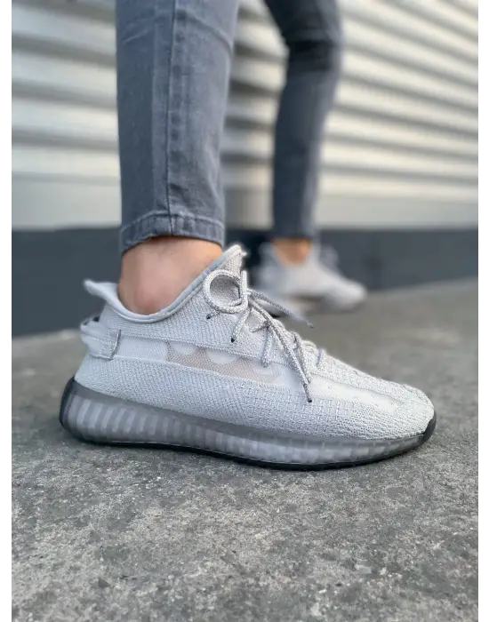 Omarı Gri Çizgili Bağcıklı Erkek Günlük Spor Ayakkabı