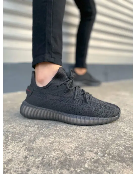 Omarı Pulse Bağcıklı Triko Kumaş Erkek Günlük Spor Ayakkabı - Siyah