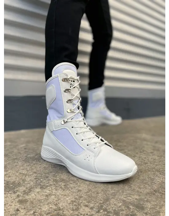 BN799 Verton Bağcıklı Rahat tabanlı ayakkabı Tabaan Günlük Cilt Erkek Askeri Postal Bot CBT Beyaz