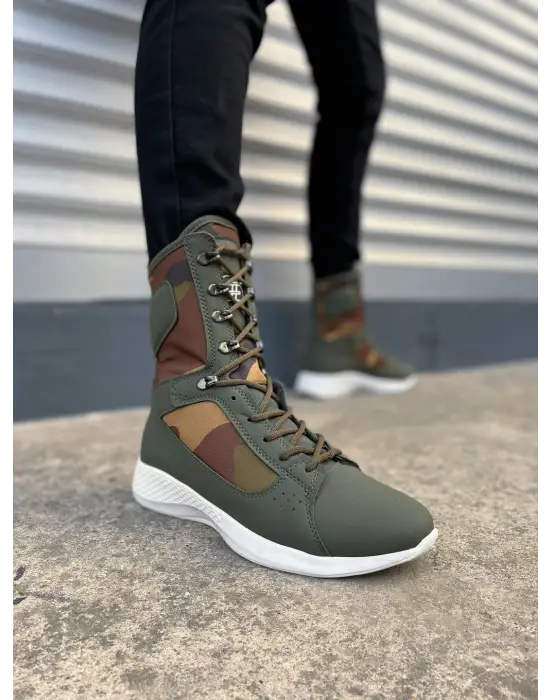 BN799 Verton Bağcıklı Rahat tabanlı ayakkabı Tabaan Günlük Cilt Erkek Askeri Postal Bot CBT Haki