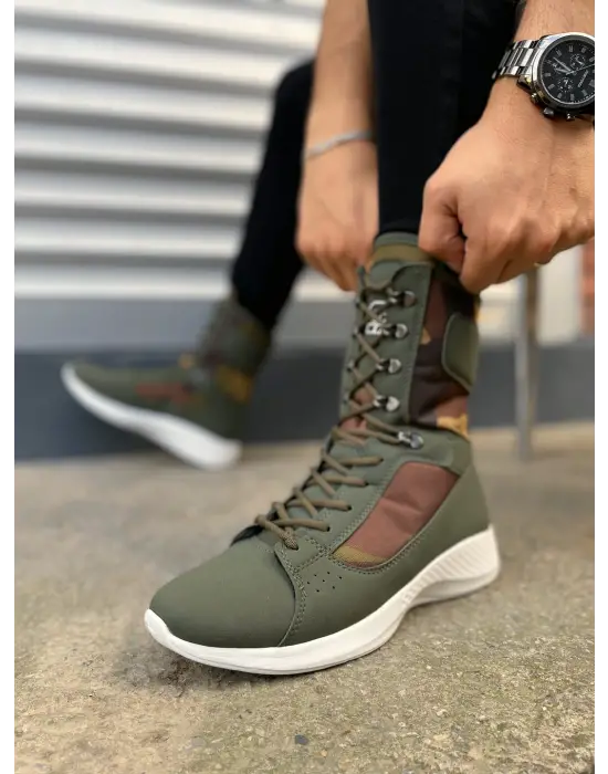 BN799 Verton Bağcıklı Rahat tabanlı ayakkabı Tabaan Günlük Cilt Erkek Askeri Postal Bot CBT Haki