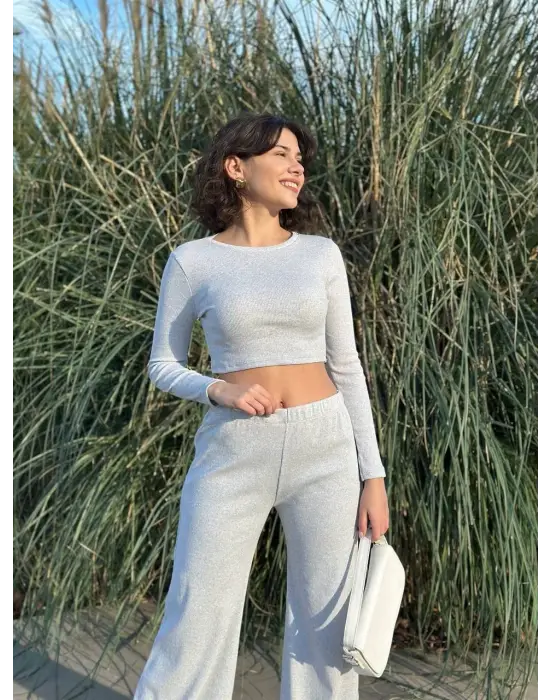 Bol paça altüst takım gri w1197