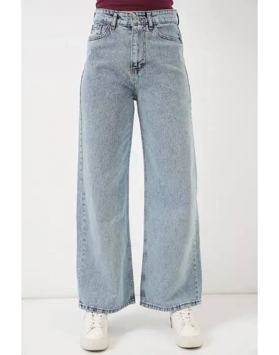 Bol Paça Yüksek Bel Palazzo Kot Pantolon 6656 - A.Mavi