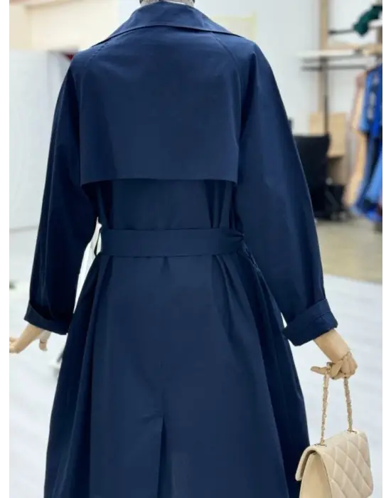 Omarı Detaylı Kemerli Araboy Trençkot