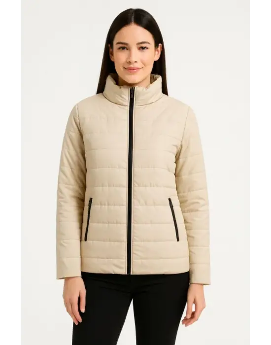 Bej Bomber Mont Ceket - Su İtici Kışlık