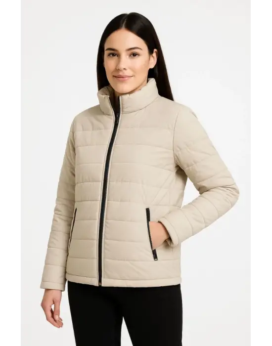 Bej Bomber Mont Ceket - Su İtici Kışlık