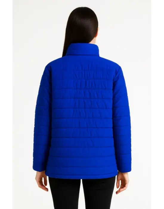 Saks Mavisi Kışlık Bomber Mont Ceket