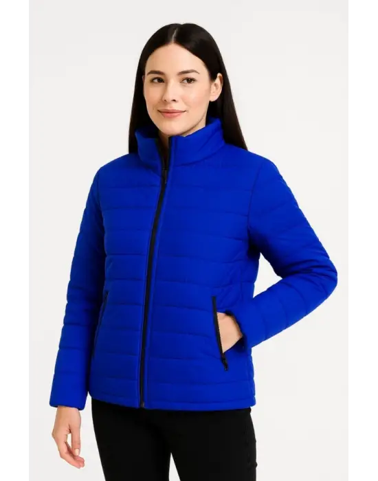 Saks Mavisi Kışlık Bomber Mont Ceket