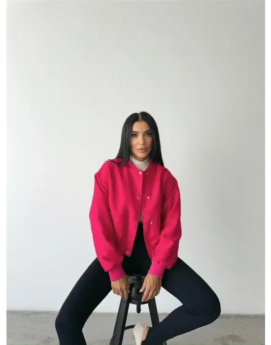 BOMBER MONT CYRUS KUMAŞ - Fuşya