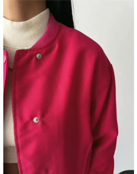 BOMBER MONT CYRUS KUMAŞ - Fuşya