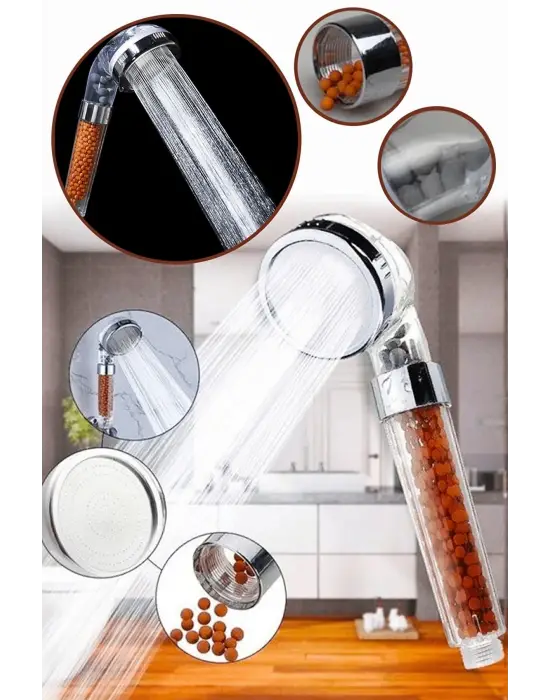 Boncuklu Su Tasarruflu Kireç Önleyici Duş Başlığı