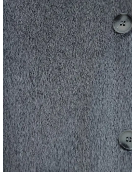 Füme Boydan Düğmeli Cepli Kaban Kadın Giyim