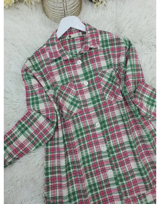 Omarı Trend Kadın Tüvit Gömlek - Pembe