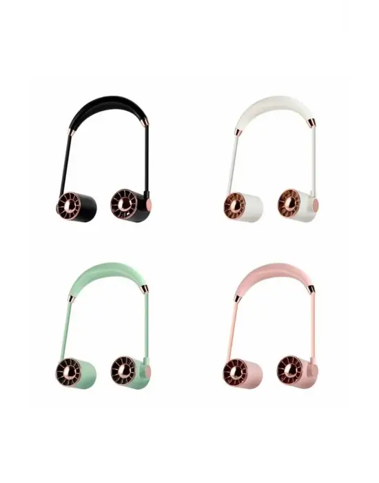 Boyunluk Fan Hava Soğutucu Vantilatör Boyuna Asmalı Şarjlı 3 Kademeli Mini Klima Siyah