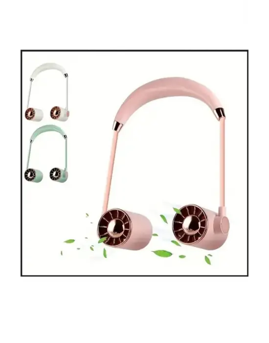 Boyunluk Fan Hava Soğutucu Vantilatör Boyuna Asmalı Şarjlı 3 Kademeli Mini Klima Siyah