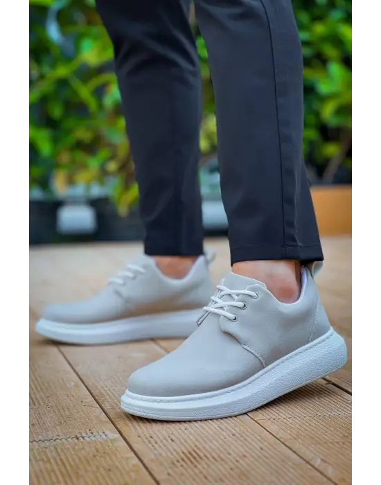 Modern Gri Süet Bağcıklı Erkek Ayakkabı