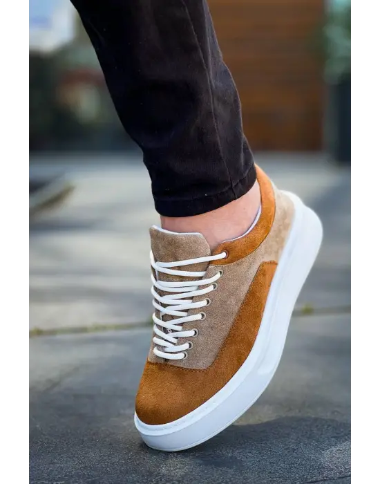 Vizon Taba Süet Bağcıklı Günlük Erkek Ayakkabı