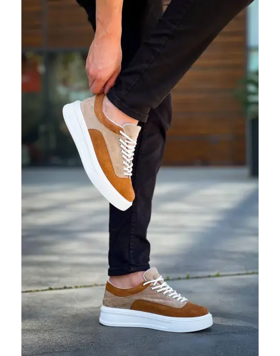 Vizon Taba Süet Bağcıklı Günlük Erkek Ayakkabı