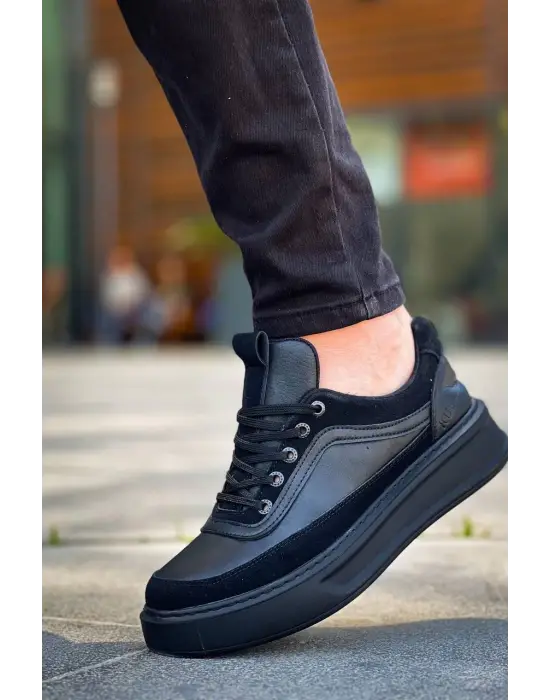 Omarı Siyah Yüksek Taban Erkek Günlük Ayakkabı
