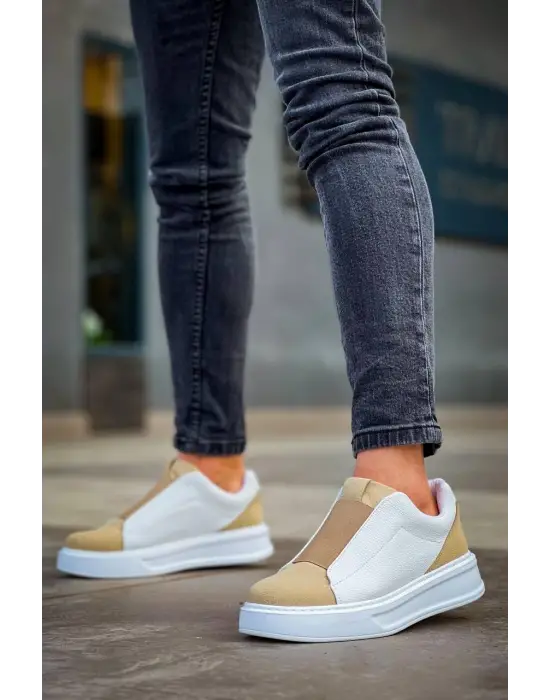 Şık Yüksek Taban Tek Bant Bağcıksız Erkek Ayakkabı