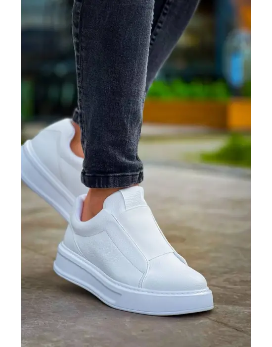 Trend Yüksek Taban Tek Bant Bağcıksız Erkek Ayakkabı