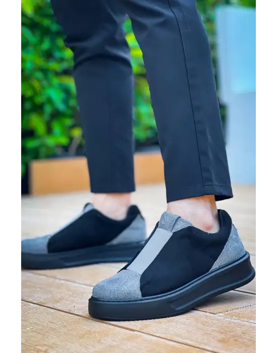 Yüksek Taban Tek Bant Bağcıksız Erkek Ayakkabı