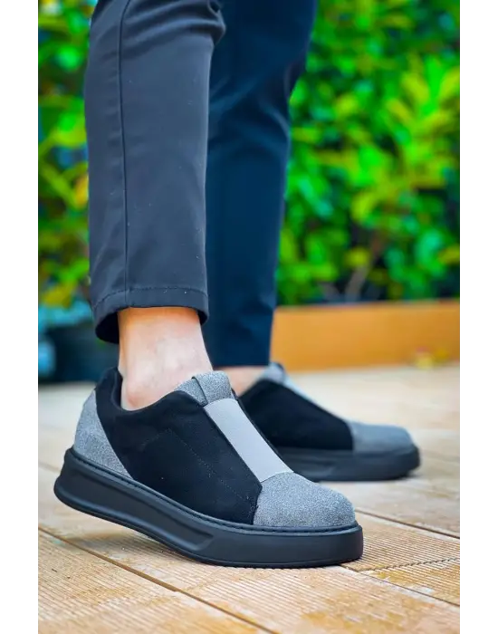 Yüksek Taban Tek Bant Bağcıksız Erkek Ayakkabı