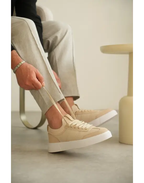 BR-010 Benorra Bej Cilt Günlük Erkek Ayakkabı