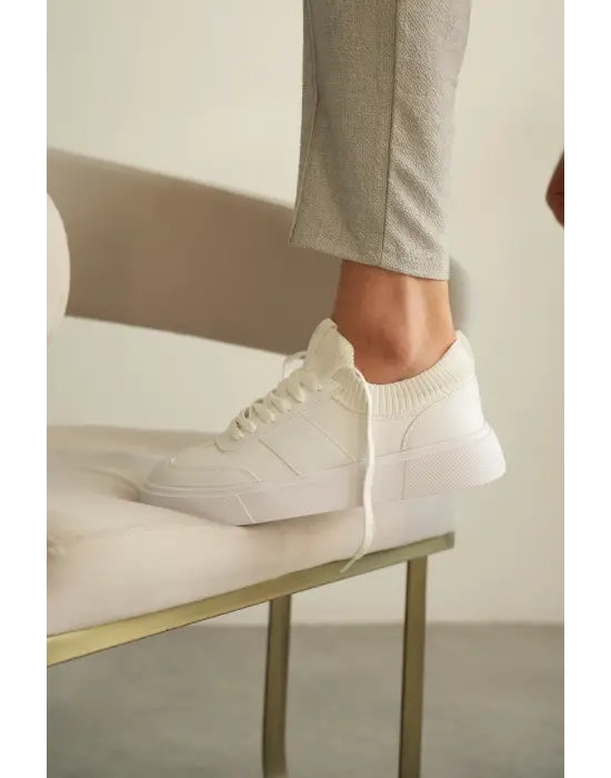 BR-010 Benorra Beyaz Cilt Günlük Erkek Ayakkabı