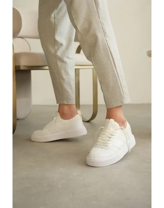 BR-010 Benorra Beyaz Cilt Günlük Erkek Ayakkabı