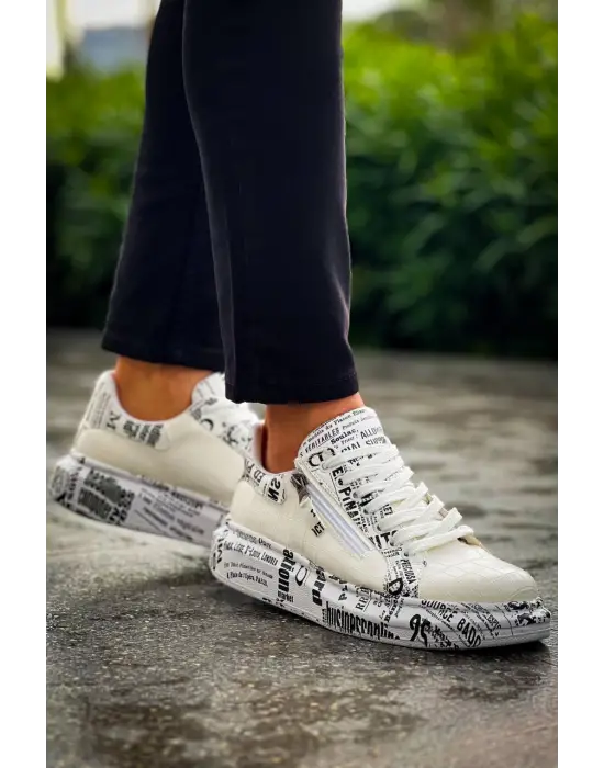 Trend Beyaz Gazete Erkek Ayakkabı