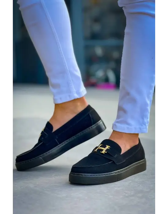 Modern Bağcıksız Kömür Süet H Erkek Ayakkabı