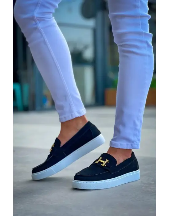 Modern Bağcıksız Siyah Süet Erkek Ayakkabı