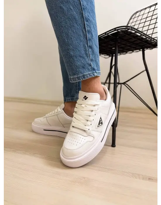 BR-04 Benorra Beyaz Cilt Günlük Erkek Ayakkabı