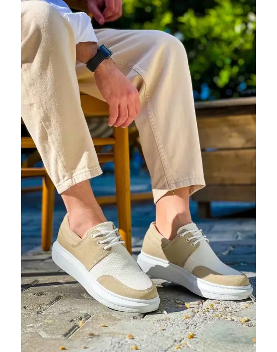 Omarı Rahat ve Şık Bej Günlük Erkek Ayakkabı