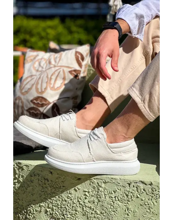Omarı Şık Beyaz Günlük Erkek Ayakkabı