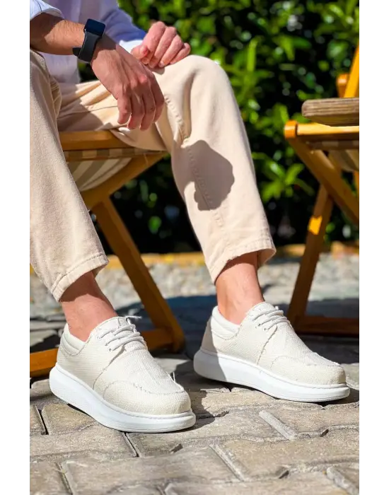 Omarı Şık Beyaz Günlük Erkek Ayakkabı