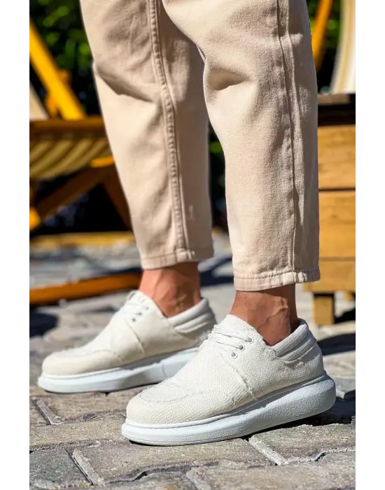 Omarı Şık Beyaz Günlük Erkek Ayakkabı