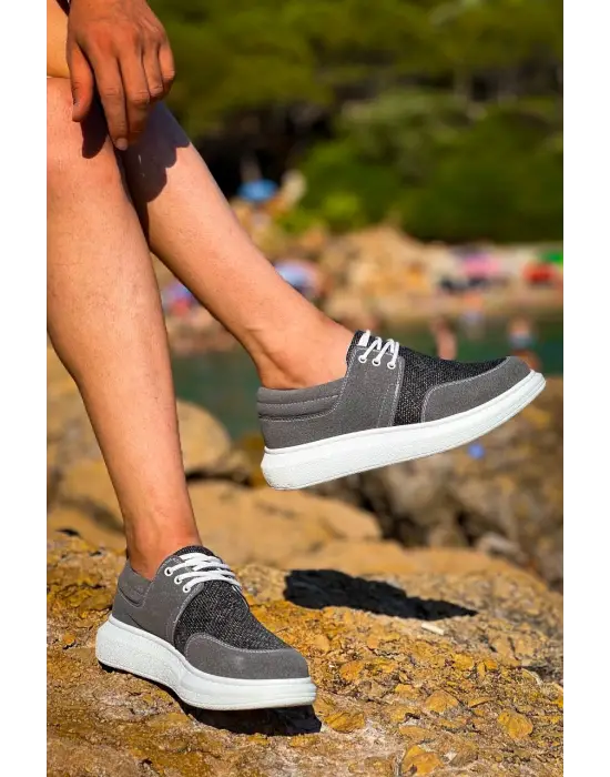 Enerjik Gri Erkek Ayakkabı