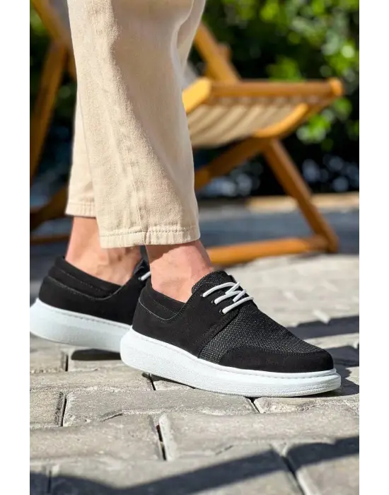 Omarı Siyah Deri Günlük Erkek Ayakkabı