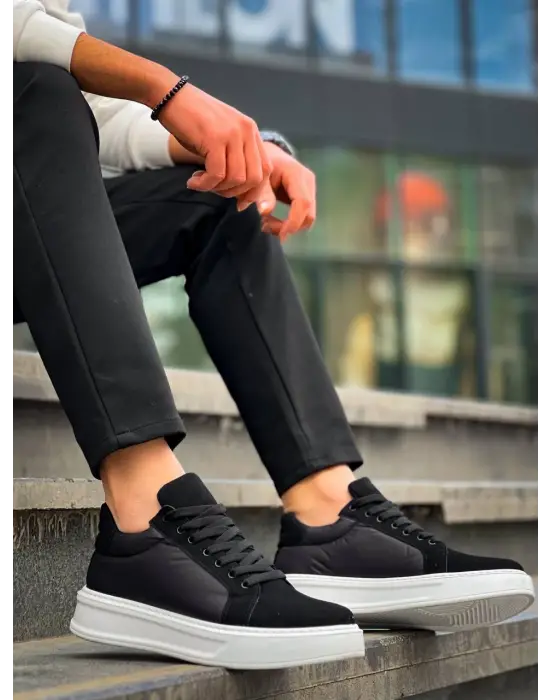 Omarı Yüksek Taban Siyah Paraşüt Günlük Spor Ayakkabı